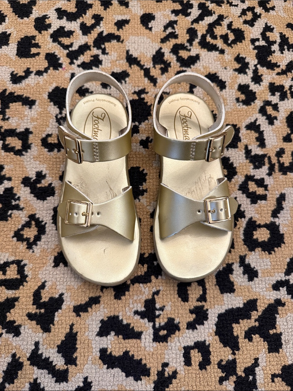 Kids Metallic Gold Buckle Sandals - Fashionable Toddler Footwear